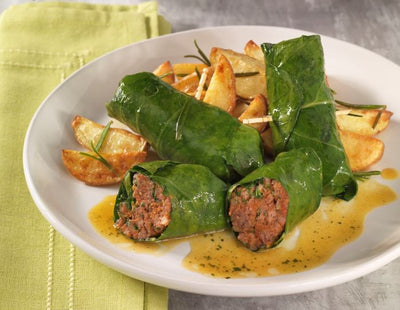 Foglie di bietola ripiene con patate al rosmarino