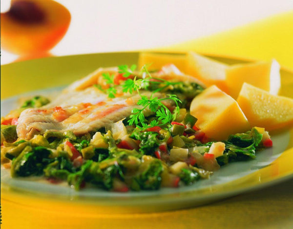 Schollenfilet auf Kopfsalat