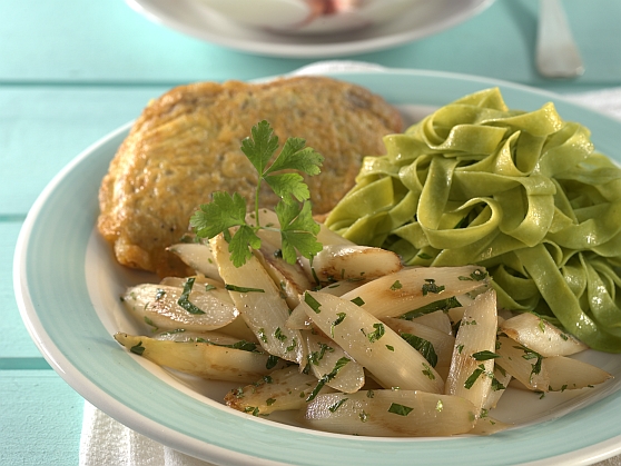 Gebratener Spargel Kalbspicatta Gebratener Spargel Kalbspicatta