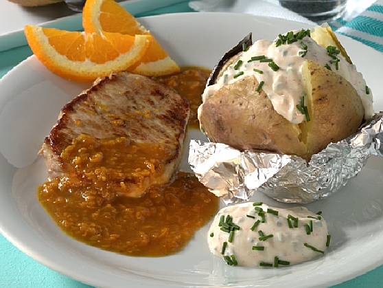 Schweineruecken orangensauce Schweineruecken orangensauce