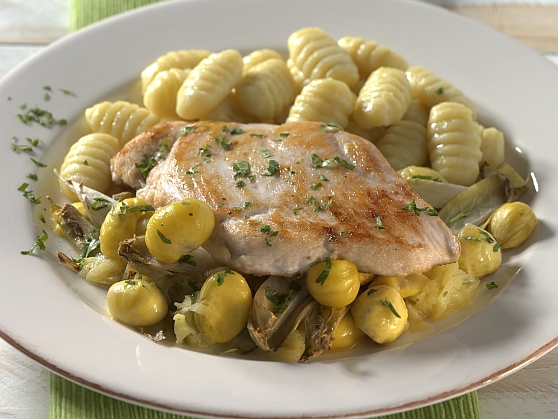 Haehnchenschnitzel Maronen Haehnchenschnitzel Maronen